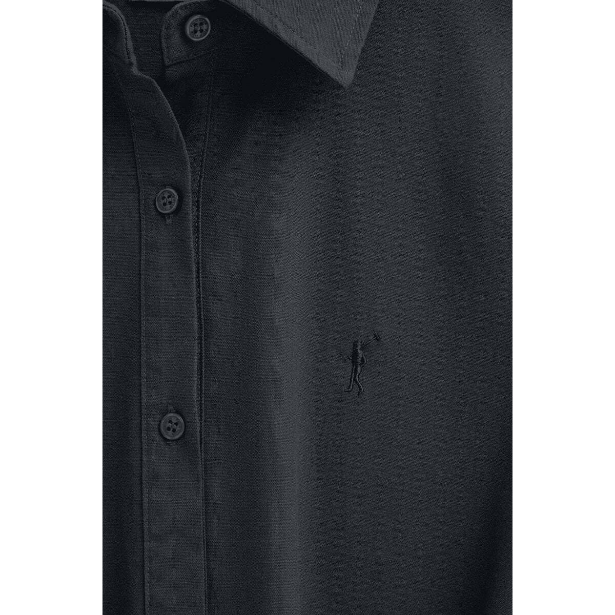 Vestito chemisier cotolino blu marino a maniche lunghe con logo Rigby Go