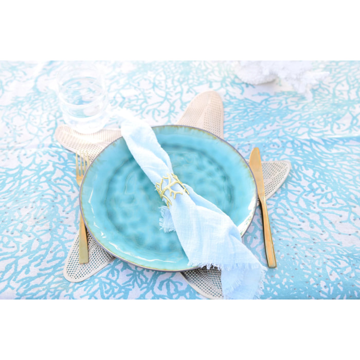 Lot de 6 Dessous d'assiette étoile de mer dorée
