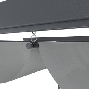 Gazebo Pergola 3x3 M Pergolato Con Telo Grigio Impermeabile Retrattile Richiudibile Struttura In Acciaio Per Giardino Terrazzo Piscina Esterno Fiere
