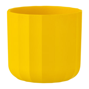 J-Line cache-pot Summer - céramique - jaune - medium - 3 pièces - Ø 13.5 cm