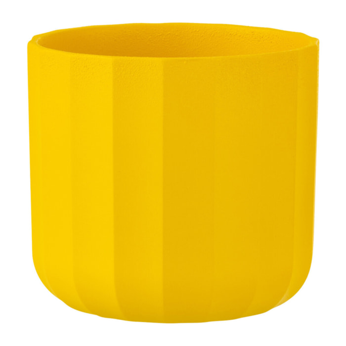 J-Line cache-pot Summer - céramique - jaune - medium - 3 pièces - Ø 13.5 cm