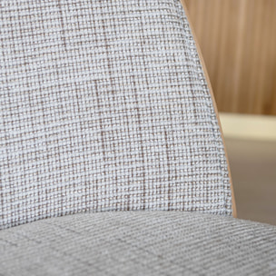 Lot de 2 chaises en tissu beige et dossier en finition noyer MAIA