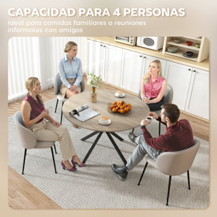 Mesa de Comedor Redonda para 4 Personas Mesa de Cocina Industrial con Estructura de Acero Ø120x75 cm Marrón Oscuro