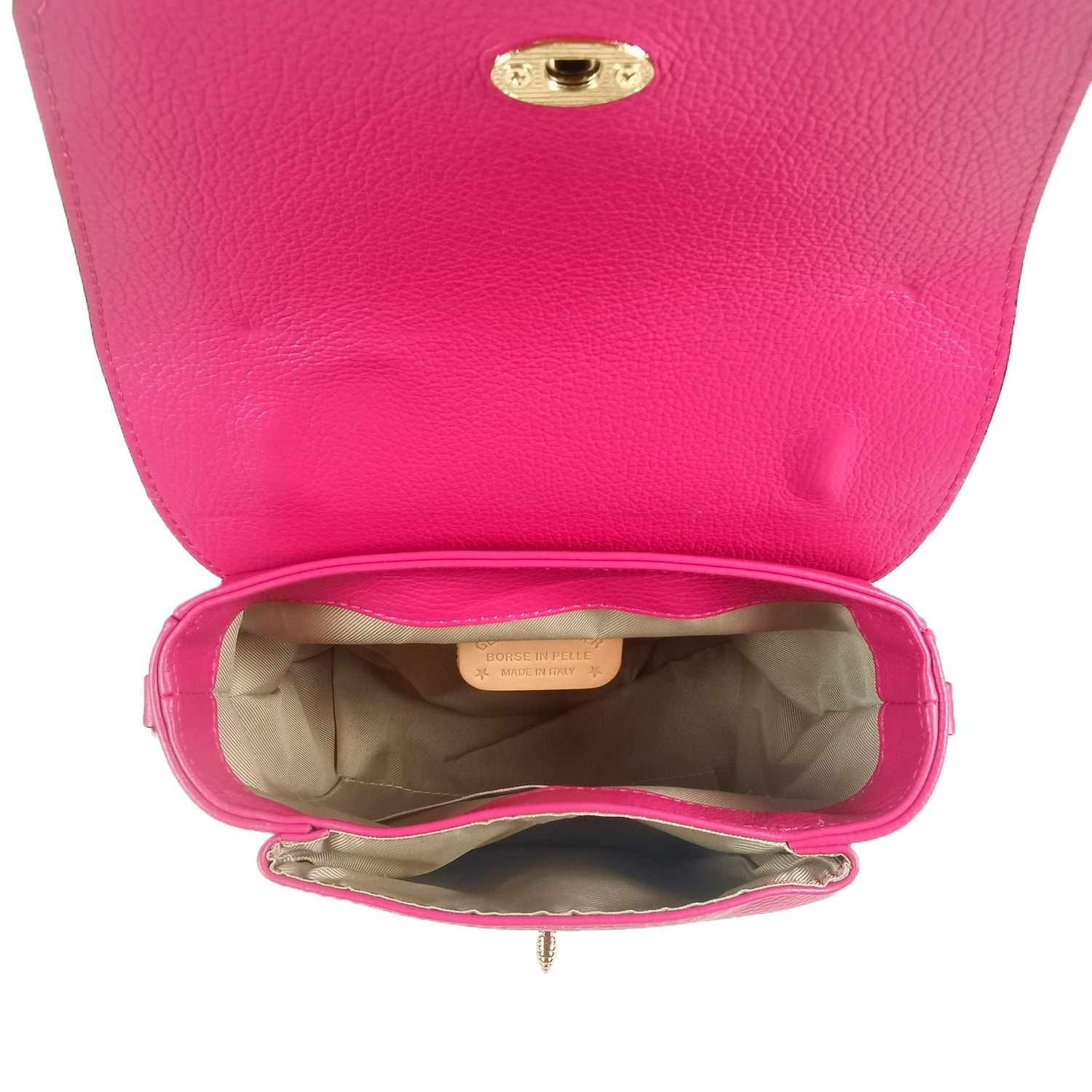 Borse Donna colore Fuxia-in pelle Made in Italy 22x22x12cm
