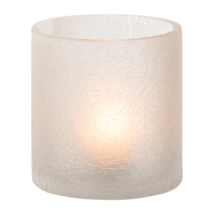J-Line photophore Cylindrique Craquele - verre - blanc - small - 2 pcs