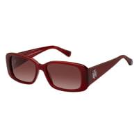 Tommy Hilfiger - lunettes de soleil - rouge - protection solaire : catégorie 2