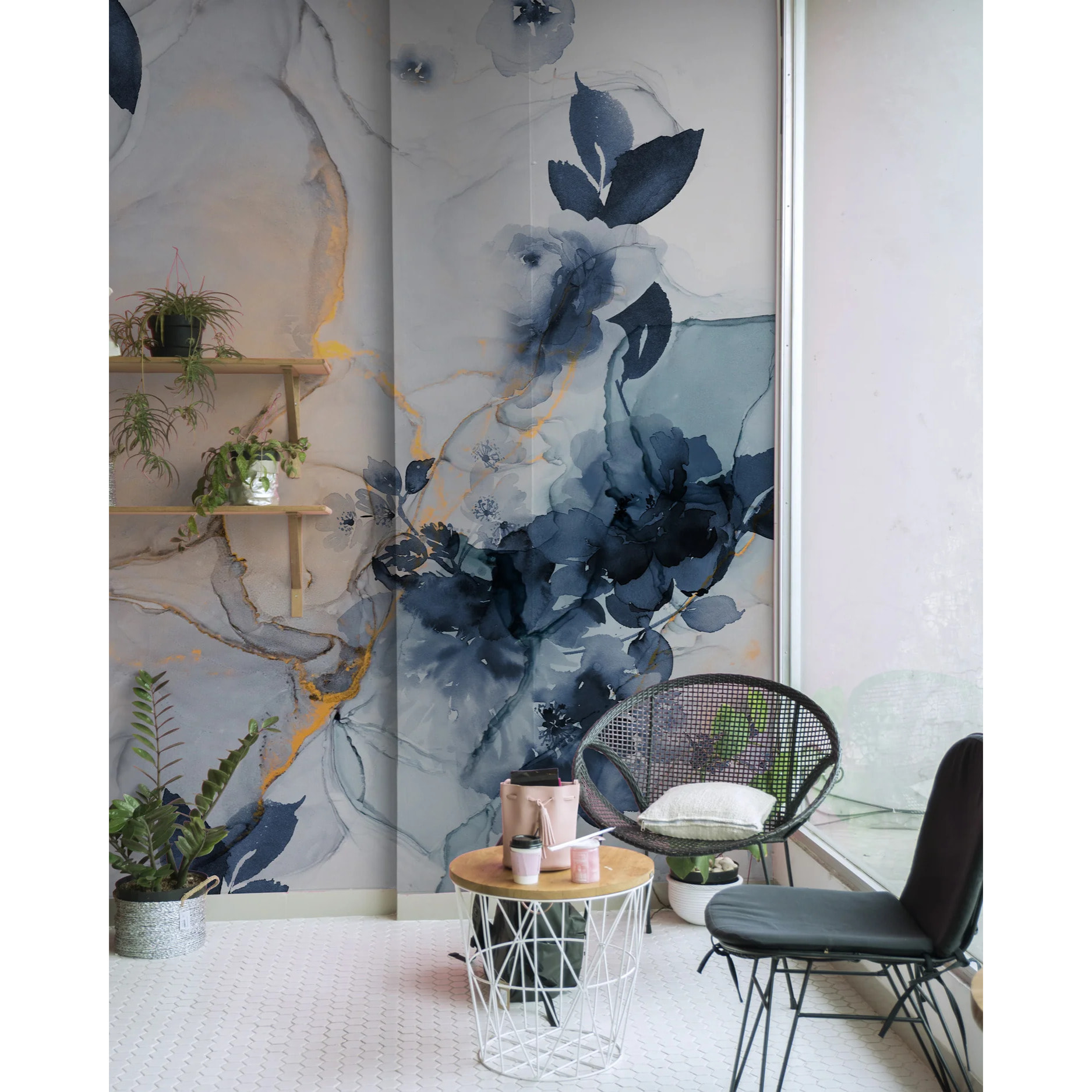 Papier peint panoramique Marble&Flowers XL