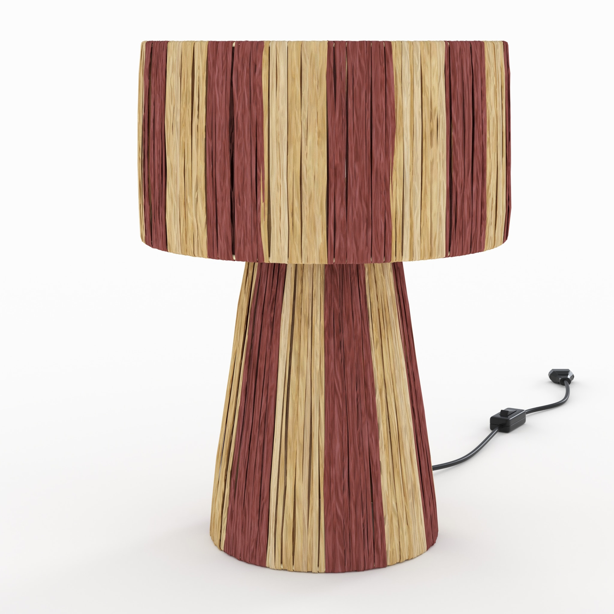 Lampe rayée terracotta en feuille de palmier - Soléa