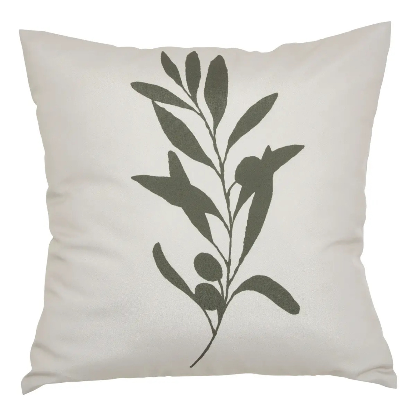 Housse de coussin d'extérieur Tileo 40x40cm motif feuille beige et vert