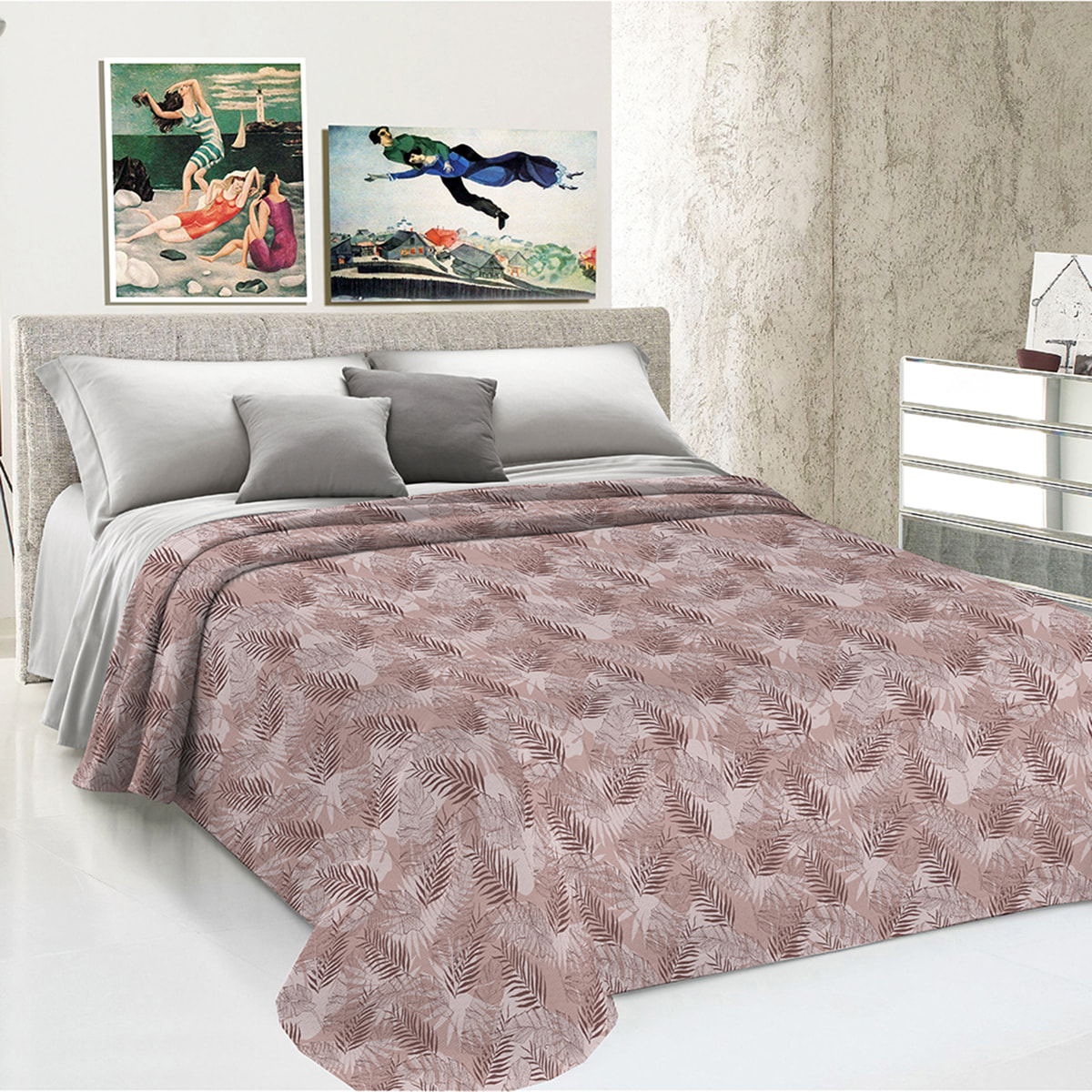 Copriletto di cotone tropical rosa 100% cotone