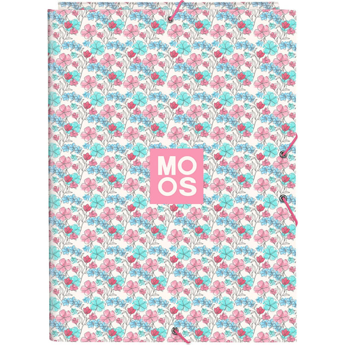Carpeta folio 3 solapas moos "flores"