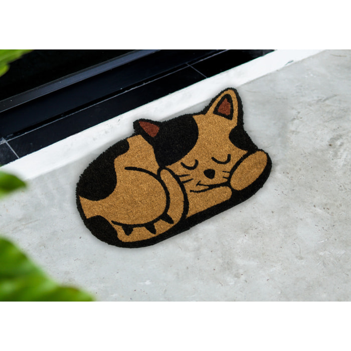 Zerbino Cocco Ingresso Casa Antiscivolo Sagomato Animal Cat