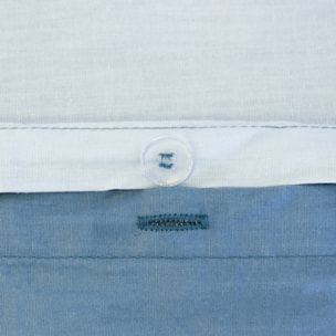 Parure de lit coton et lyocell 2 places bleu SIA