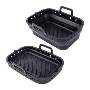 Stampo pieghevole rettangolare in silicone con manici friggitrice ad aria 20x13 cm. Commestibile.