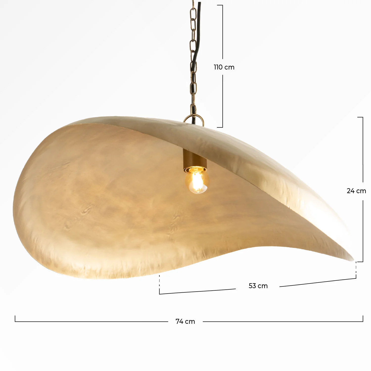 Suspension en métal doré 74 cm - Pacha