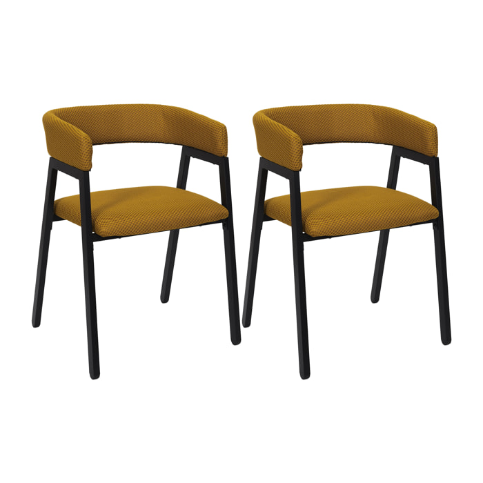 Fauteuil Design Atome Jaune - Lot De 2