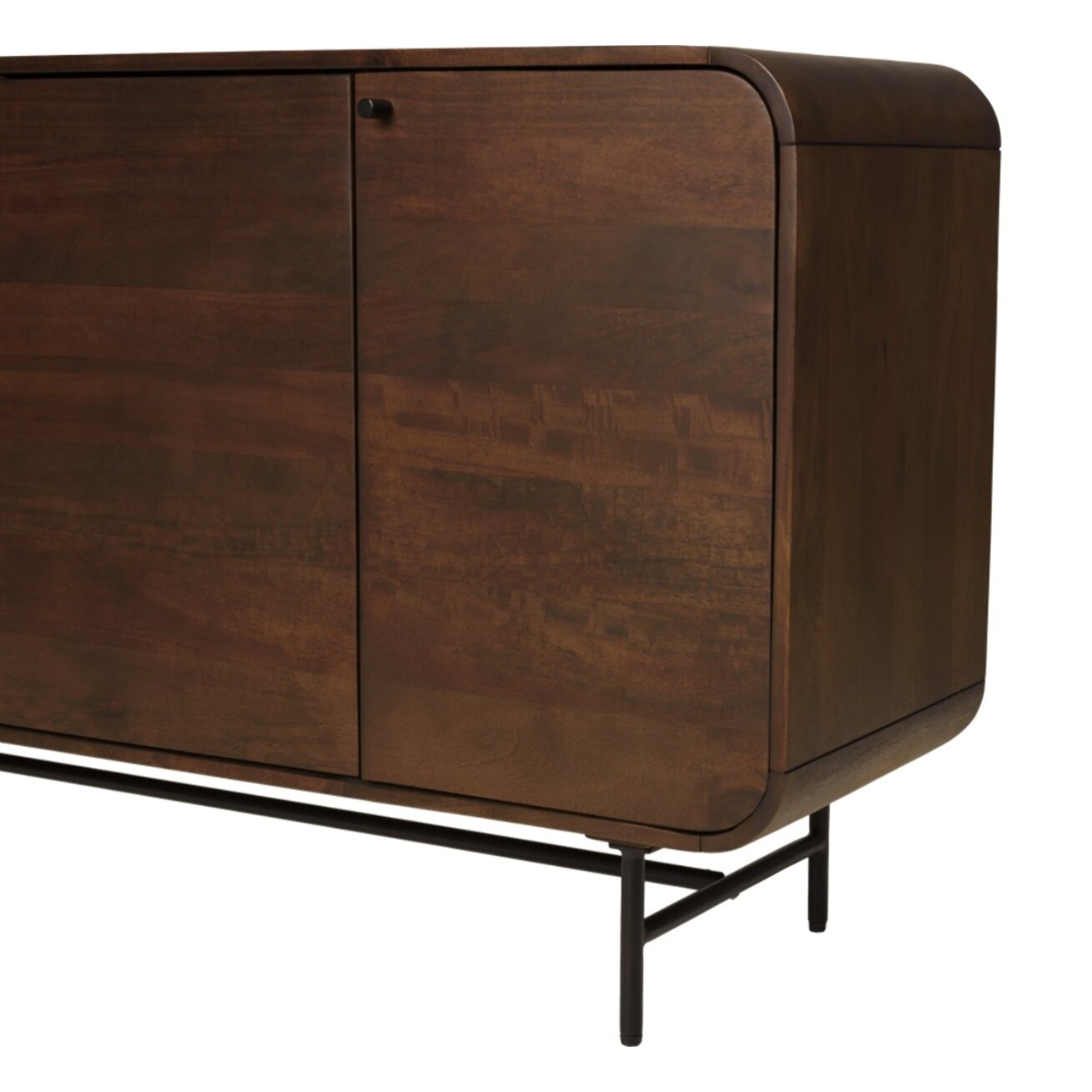 ALIX - Buffet design bois foncé et métal noir 4 portes ALIX