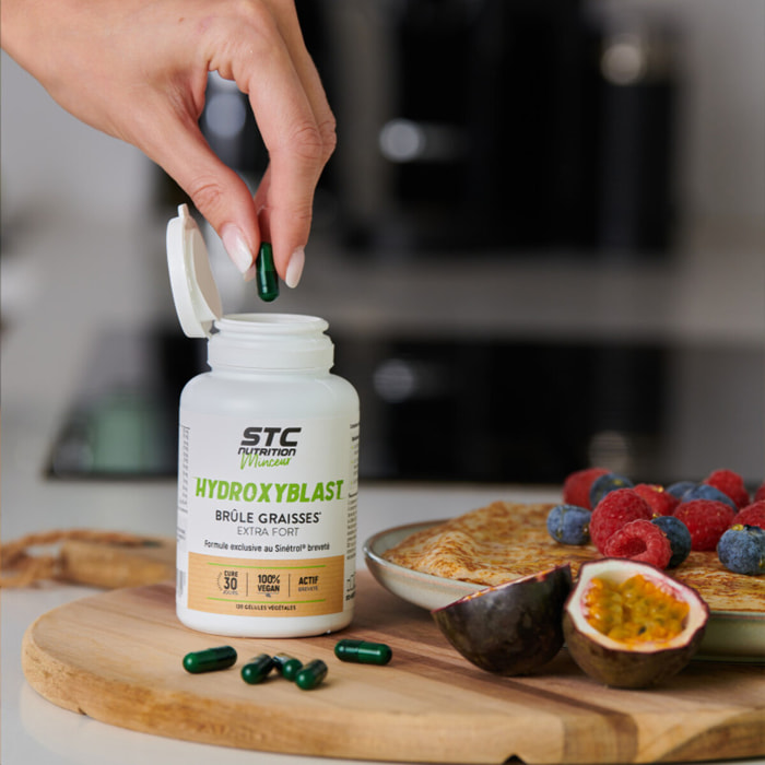 Hydroxyblast® - Complément alimentaire brûle-graisse extra fort et coupe-faim - Perte de poids - Ingrédients d'origine naturelle - Actif breveté Sinetrol - 100% vegan - Lot de 2