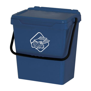 Pattumiera Fosca, Cestino portarifiuti, Bidone per raccolta differenziata, Cestino spazzatura, 100% Made in Italy, 40x31h39 cm, Blu