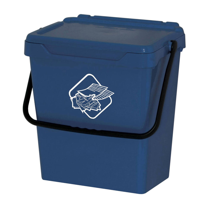 Pattumiera Fosca, Cestino portarifiuti, Bidone per raccolta differenziata, Cestino spazzatura, 100% Made in Italy, 40x31h39 cm, Blu