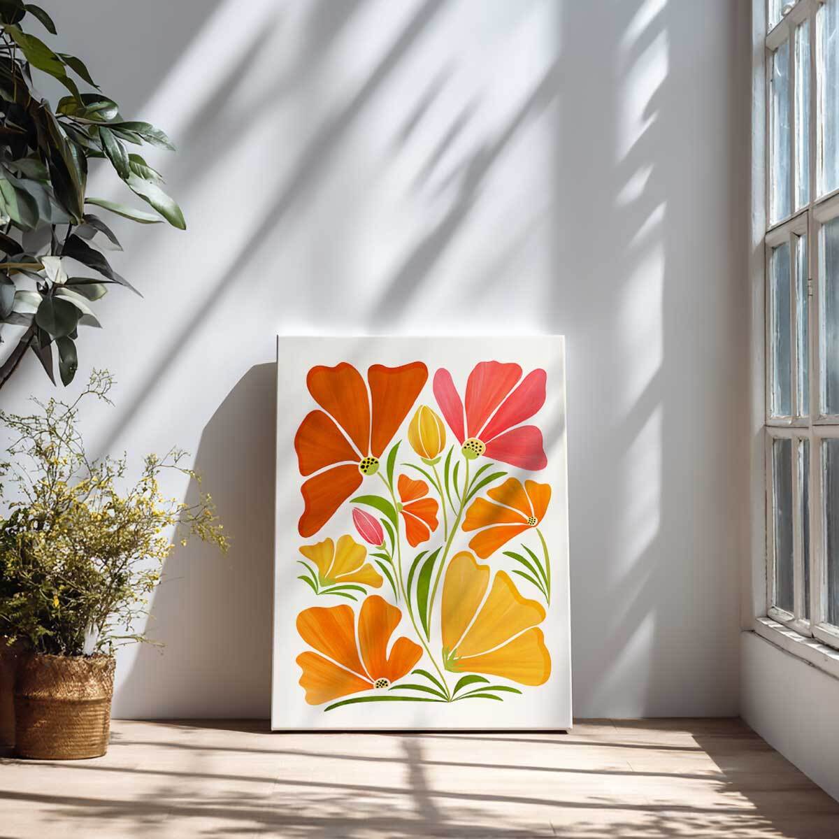 Tableau fleurs Printemps sauvages Toile imprimée