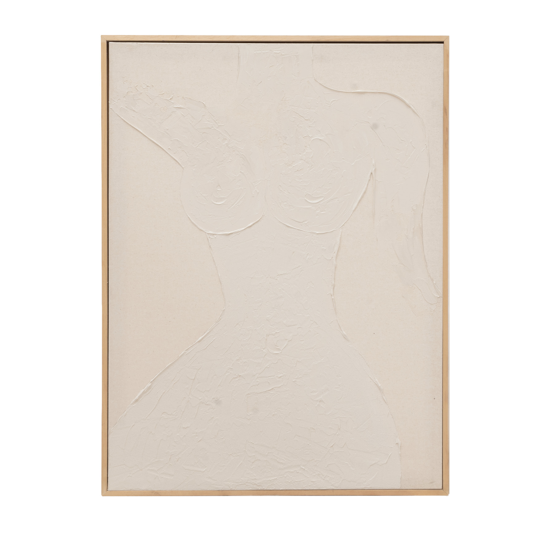 Tableau beige décoratif sur toile de coton avec cadre en bois peint à la main à la peinture à l'huile en différentes tailles