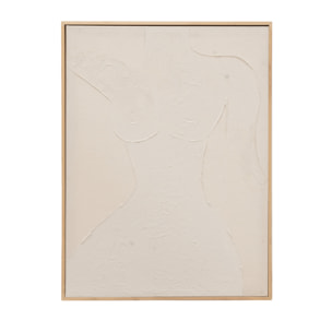 Tableau beige décoratif sur toile de coton avec cadre en bois peint à la main à la peinture à l'huile en différentes tailles