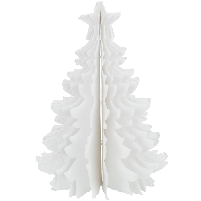 J-Line Sapin De Noel Etoile Coton Maché Blanc