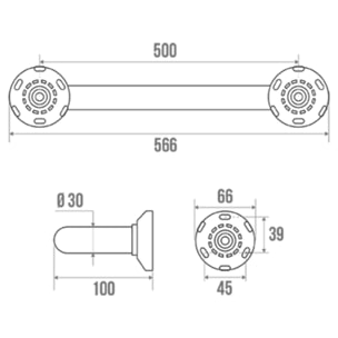 Barre de maintien droite PMR PELLET Essentiel confort 50 cm inox brossé