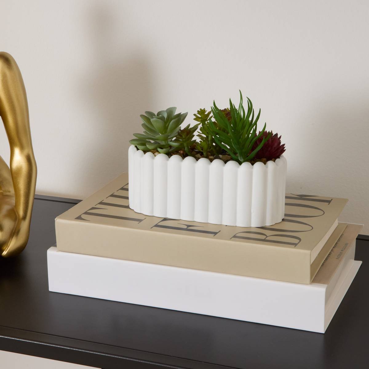 Plante artificielle Wida 12 cm avec Pot Blanc