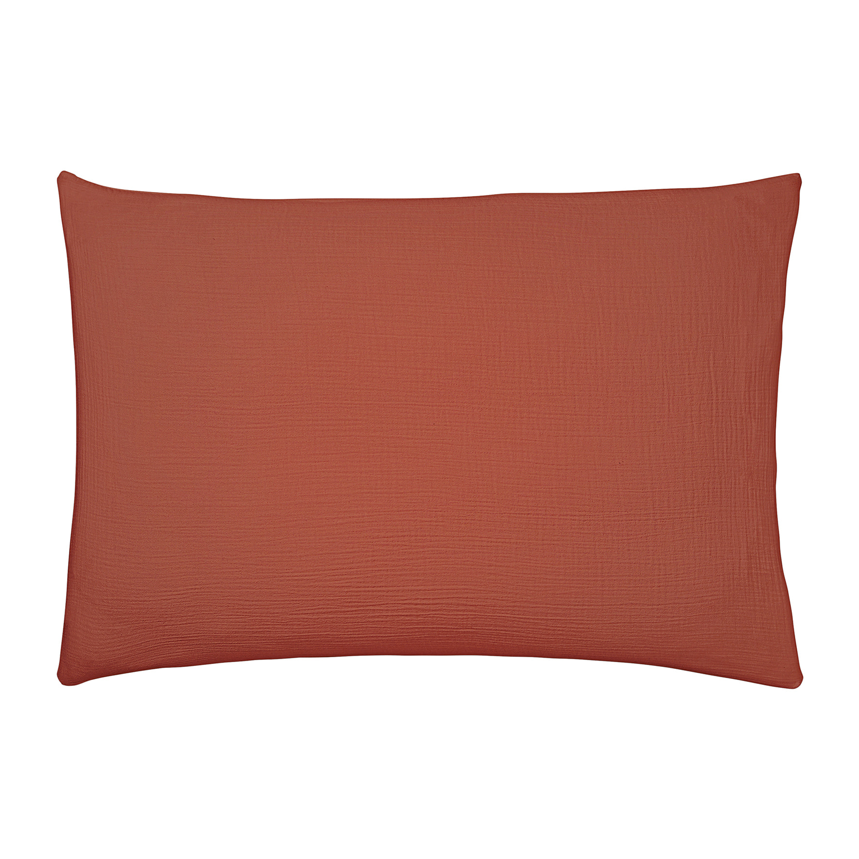 Taie d'oreiller unie en gaze de coton, TENDRESSE, Orange Tangerine