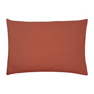 Taie d'oreiller unie en gaze de coton, TENDRESSE, Orange Tangerine