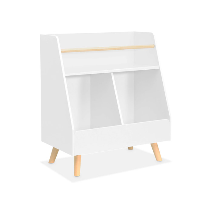 Meuble de rangement enfant. blanc. 2 compartiments
