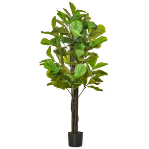 Planta Artificial Higuera en Maceta Altura 155 cm con 114 Hojas Árbol Falso Interior para Decoración Hogar Salón Dormitorio Verde