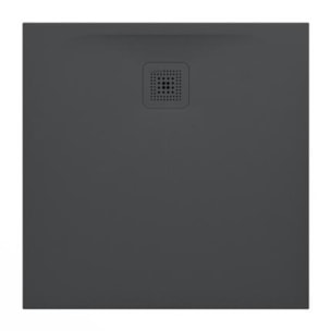 Pro Receveur de douche en gel coat Marbond extra-plat carré, évacuation sur le côté 90x90, Gris mat H2109560780001