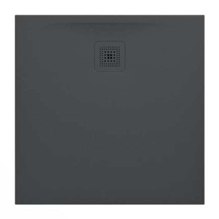 Pro Receveur de douche en gel coat Marbond extra-plat carré, évacuation sur le côté 90x90, Gris mat H2109560780001
