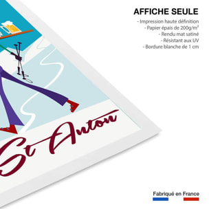 Poster retro chope à st anton Affiche seule