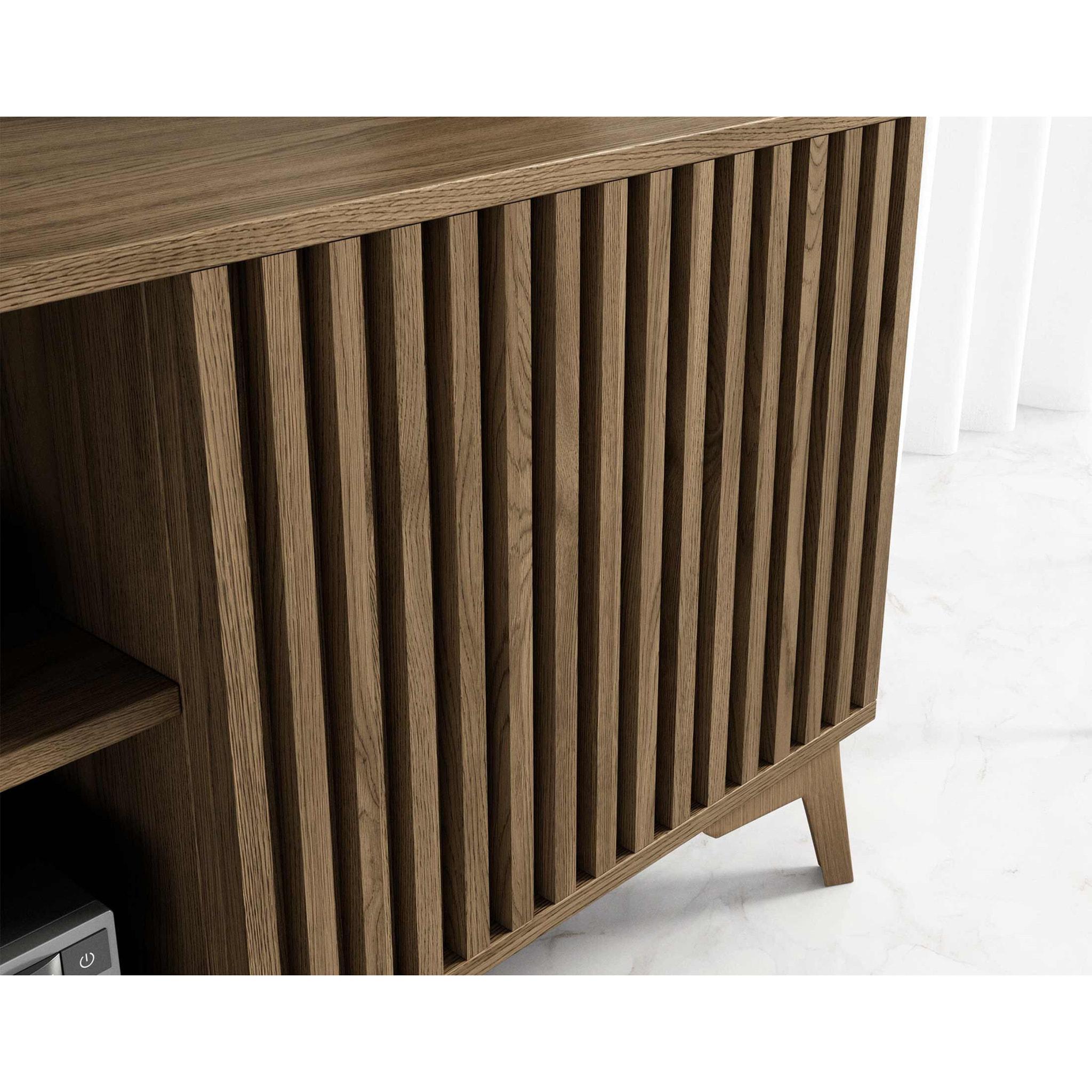 Portmore - meuble TV - effet bois - 2 portes et 2 niches - 150 cm - Bois