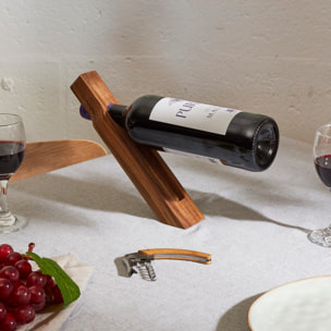 Support A Bouteille Et Tire Bouchon Acacia
