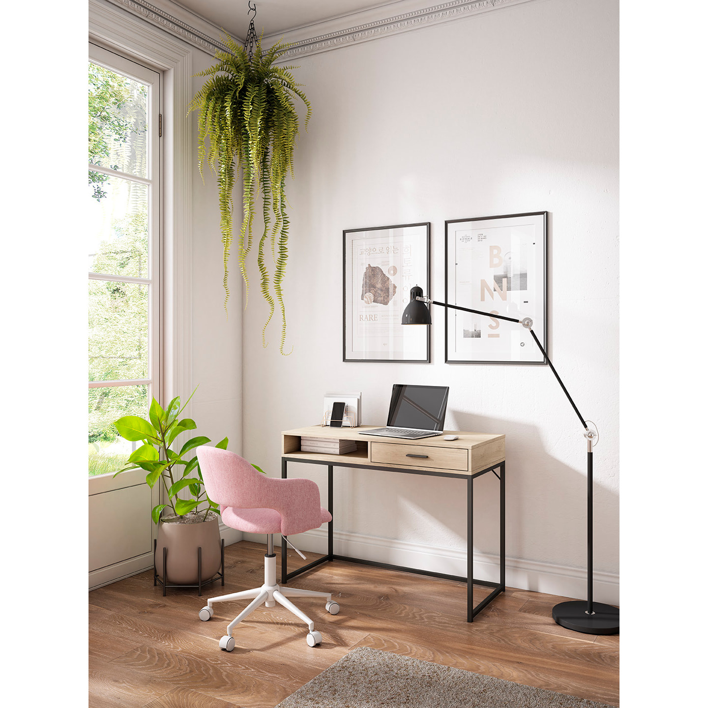 Escritorio Canterbury roble 79x105x48 cm