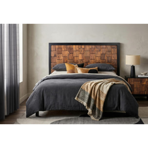 Cabecero de Madera de Mango, Palisandro 170 Cm Estilo Contemporáneo