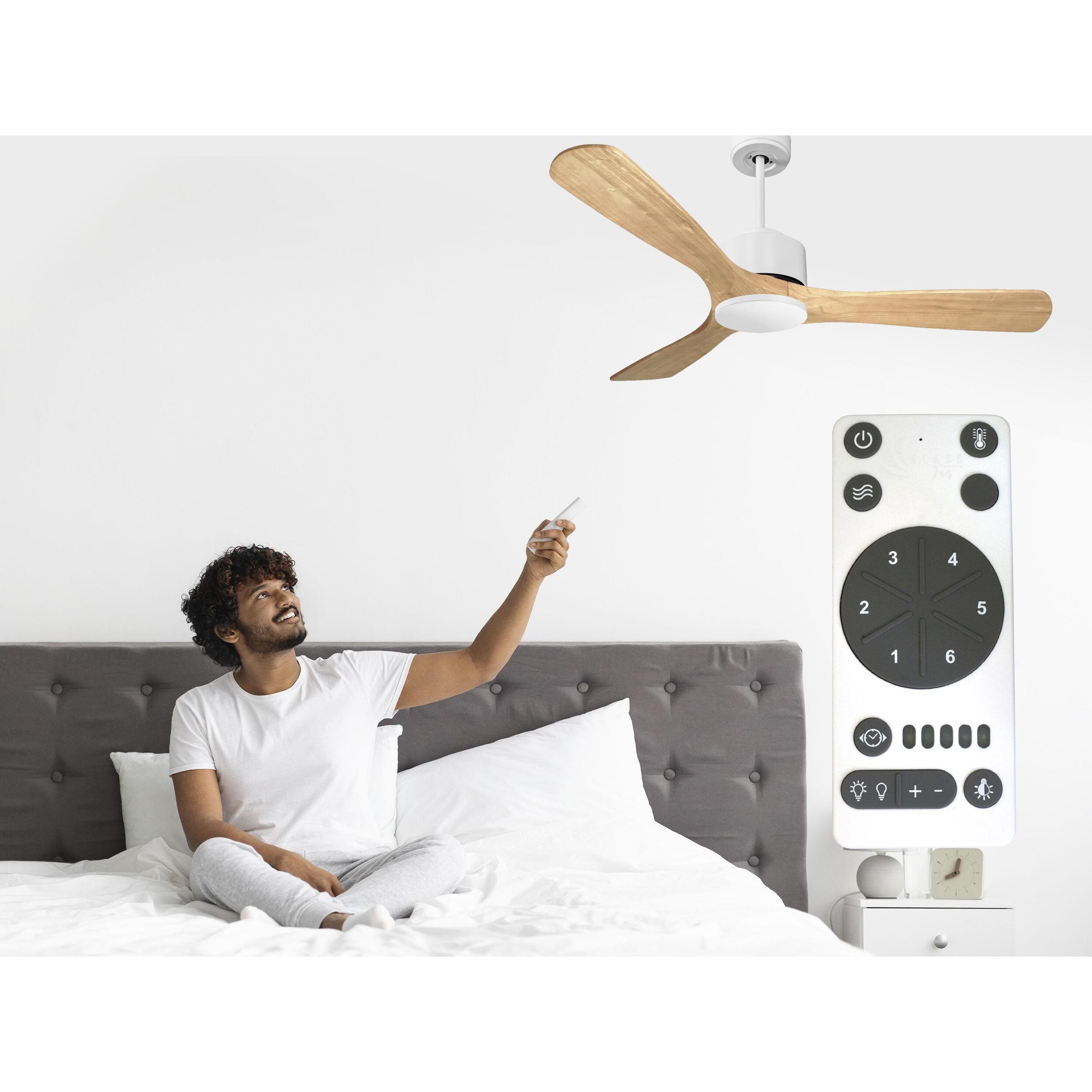 Ventilateur de plafond ø132 cm avec Wifi Réversible Hypersilence 40   W Blanc
