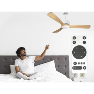 Ventilateur de plafond ø132 cm avec Wifi Réversible Hypersilence 40   W Blanc
