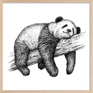 Affiche enfant repos du guerrier Affiche + cadre en bois - Chêne