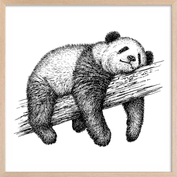 Affiche enfant repos du guerrier Affiche + cadre en bois - Chêne