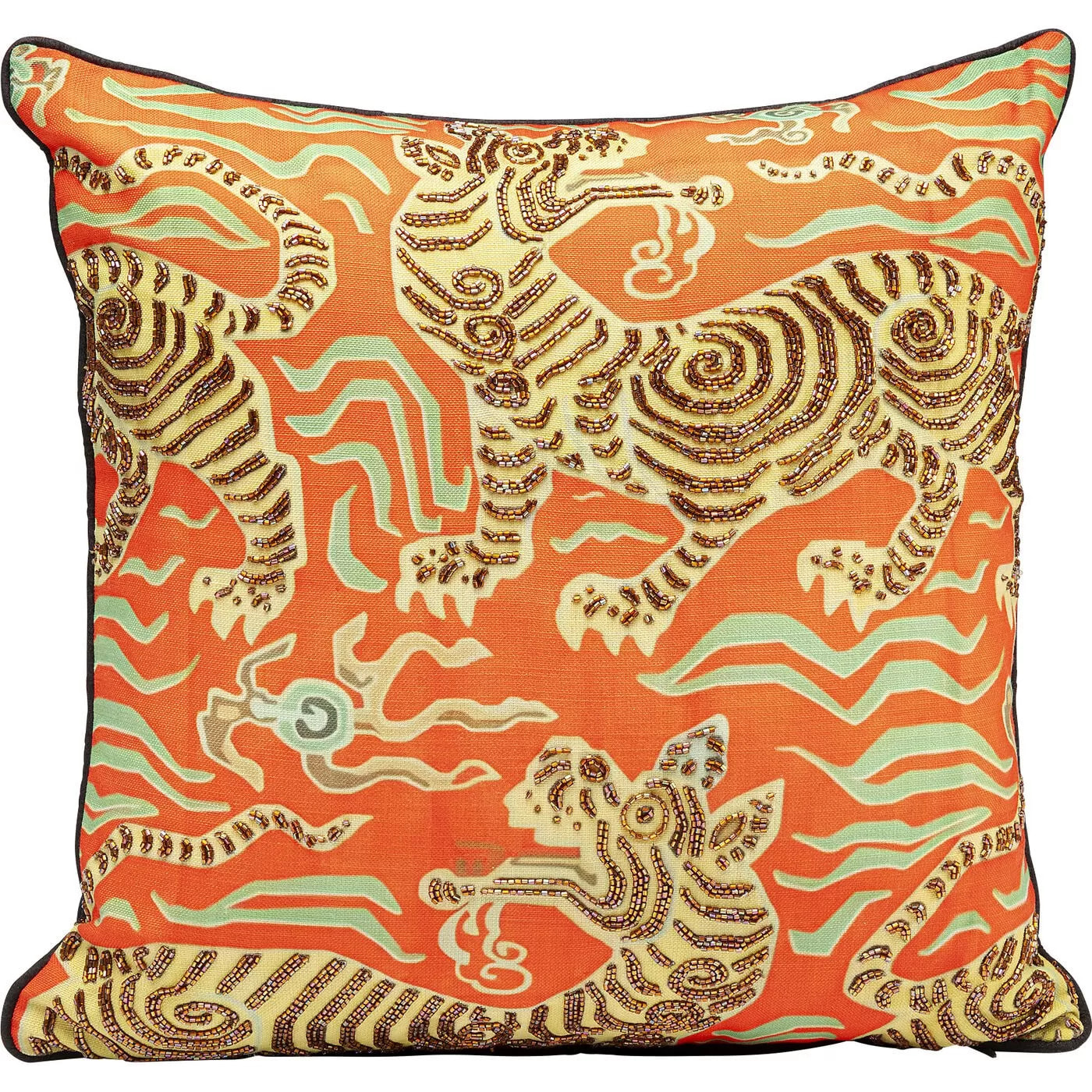 Coussin orange tigres Kare Design