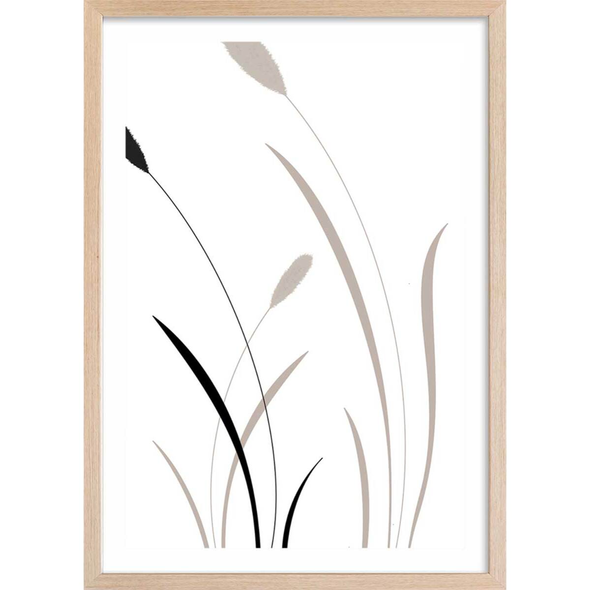 Affiche  scandi blés Affiche + cadre en bois - Chêne