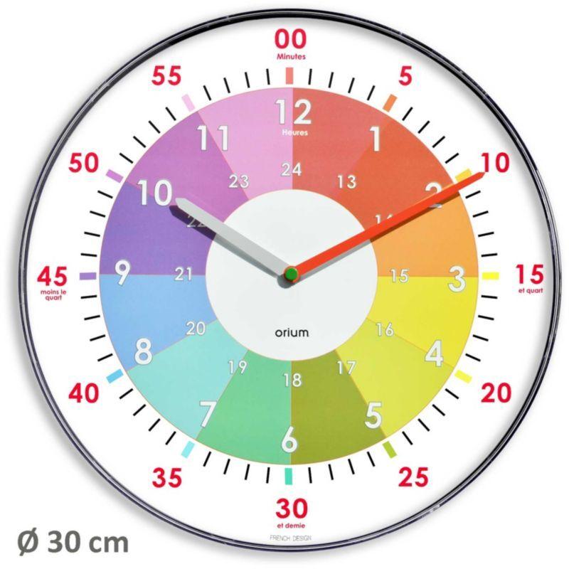 Horloge Murale Silencieuse ABYLIS 30cm - Bleu Canard - Mouvement Quartz - Grande Lisibilité - Pour Salon, Bureau