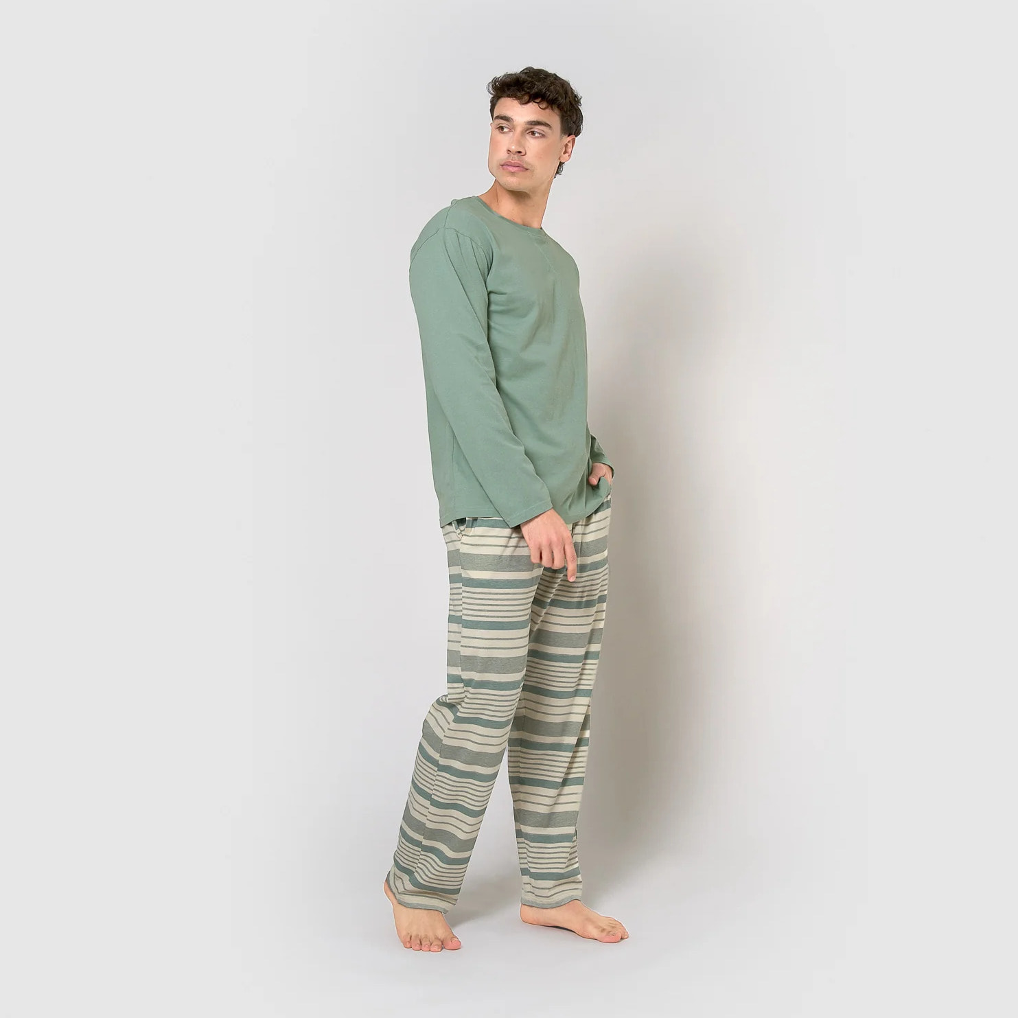 Pijama largo algodón bonnie agua marina