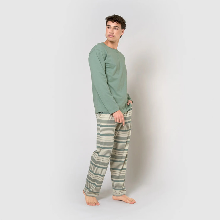 Pijama largo algodón bonnie agua marina